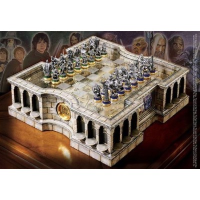NOBLE COLLECTIONS THE LORD OF THE RINGS CHESS SET SCACCHIERA IN RESINA