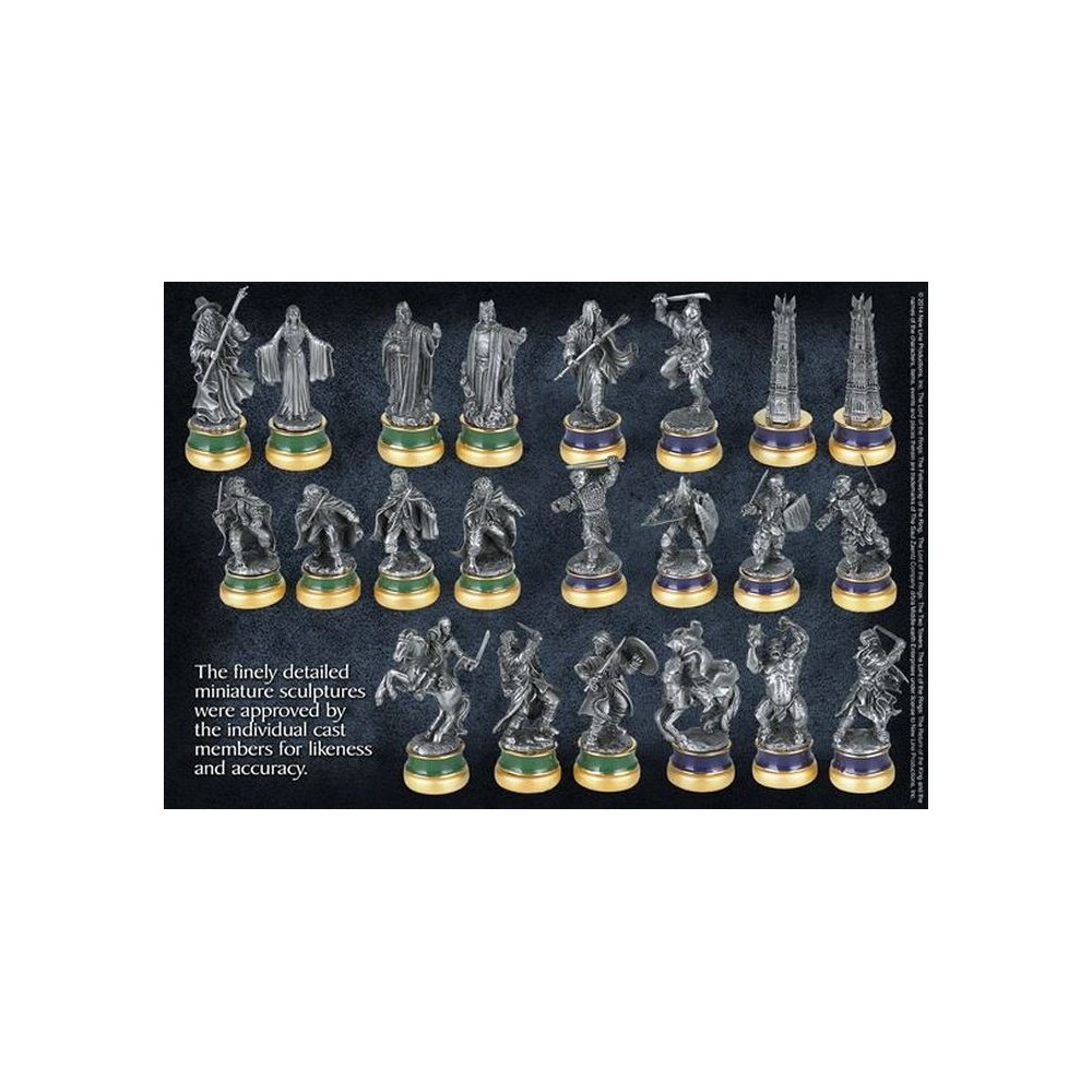 NOBLE COLLECTIONS THE LORD OF THE RINGS CHESS SET SCACCHIERA IN RESINA