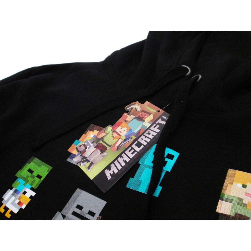 FELPA MINECRAFT PERSONAGGI NERA