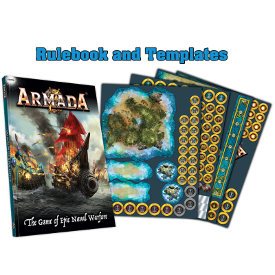 MANTIC ARMADA REGOLAMENTO RULEBOOK AND TEMPLATES GIOCO DA TAVOLO