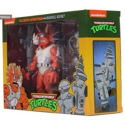 TEENAGE MUTANT NINJA TURTLES TRICERATON INFANTRYMAN AND ROADKILL RODNEY 3-PACK ACTION FIGURE NECA
