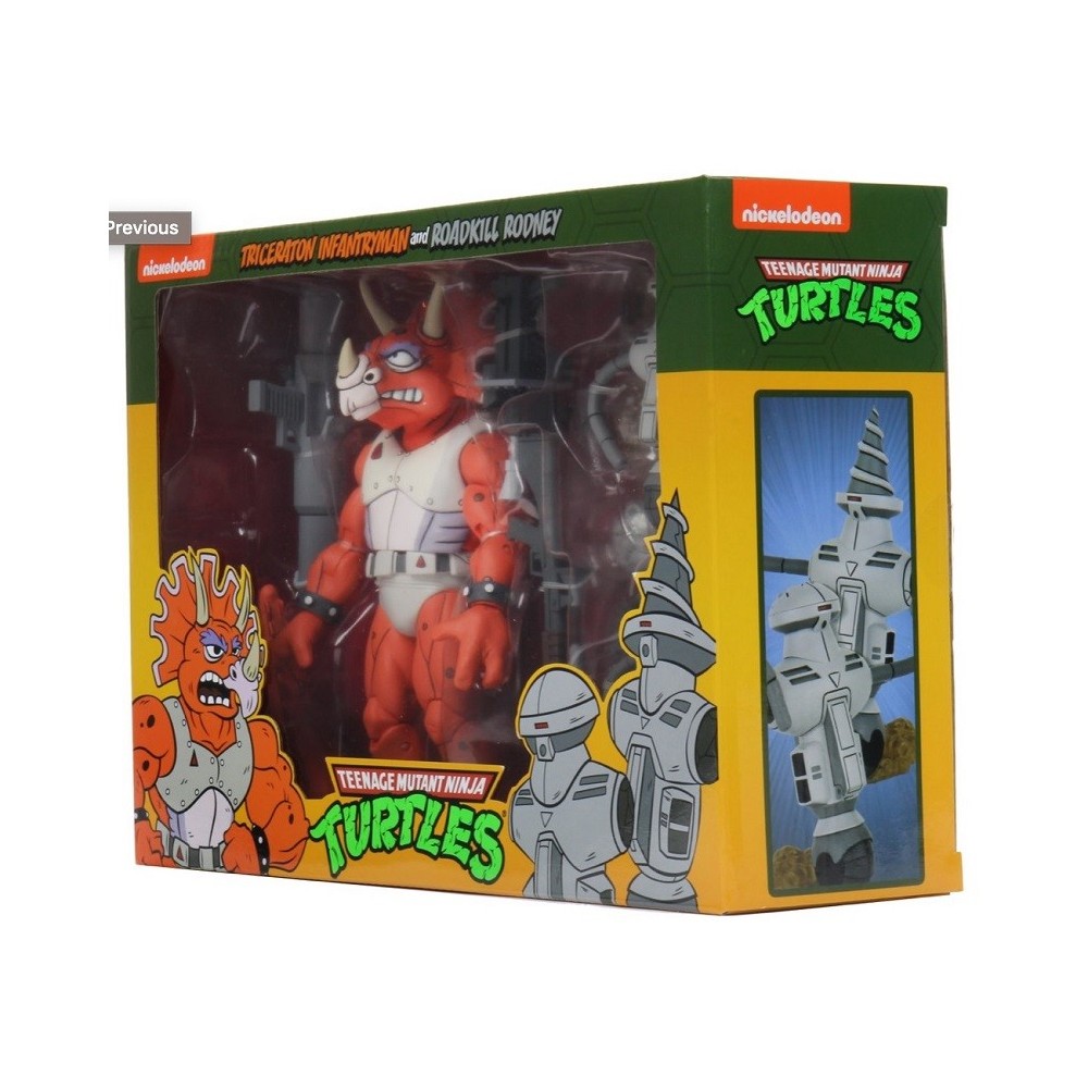 TEENAGE MUTANT NINJA TURTLES TRICERATON INFANTRYMAN AND ROADKILL RODNEY 3-PACK ACTION FIGURE NECA