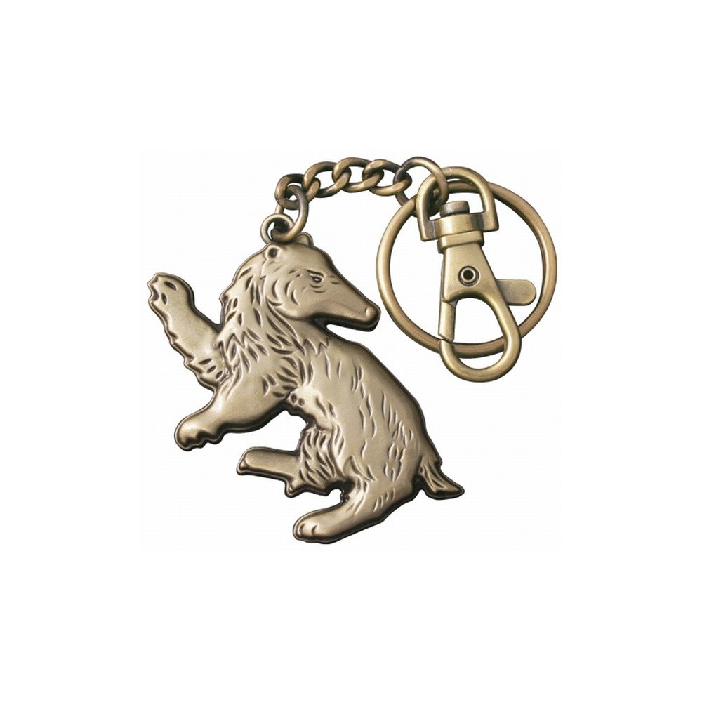 HARRY POTTER HUFFLEPUFF TASSOROSSO METAL KEYCHAIN PORTACHIAVI KEYRING NOBLE COLLECTIONS