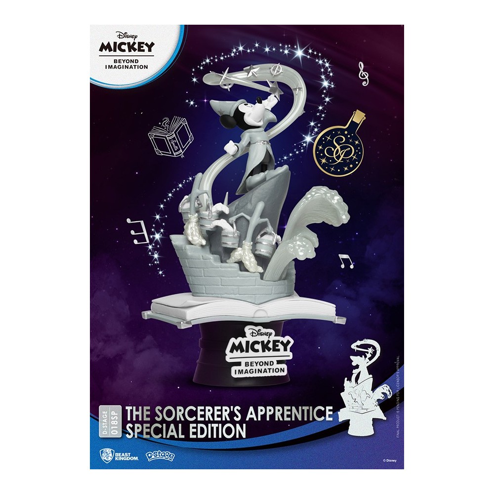 BEAST KINGDOM D-STAGE DISNEY MICKEY SORCERER APPRENTICE STATUE FIGURE DIORAMA
