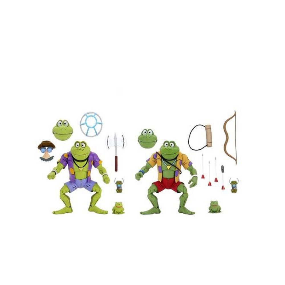 TMNT TEENAGE MUTANT NINJA TURTLES GENGHIS AND RASPUTIN FROG ACTION FIGURE NECA